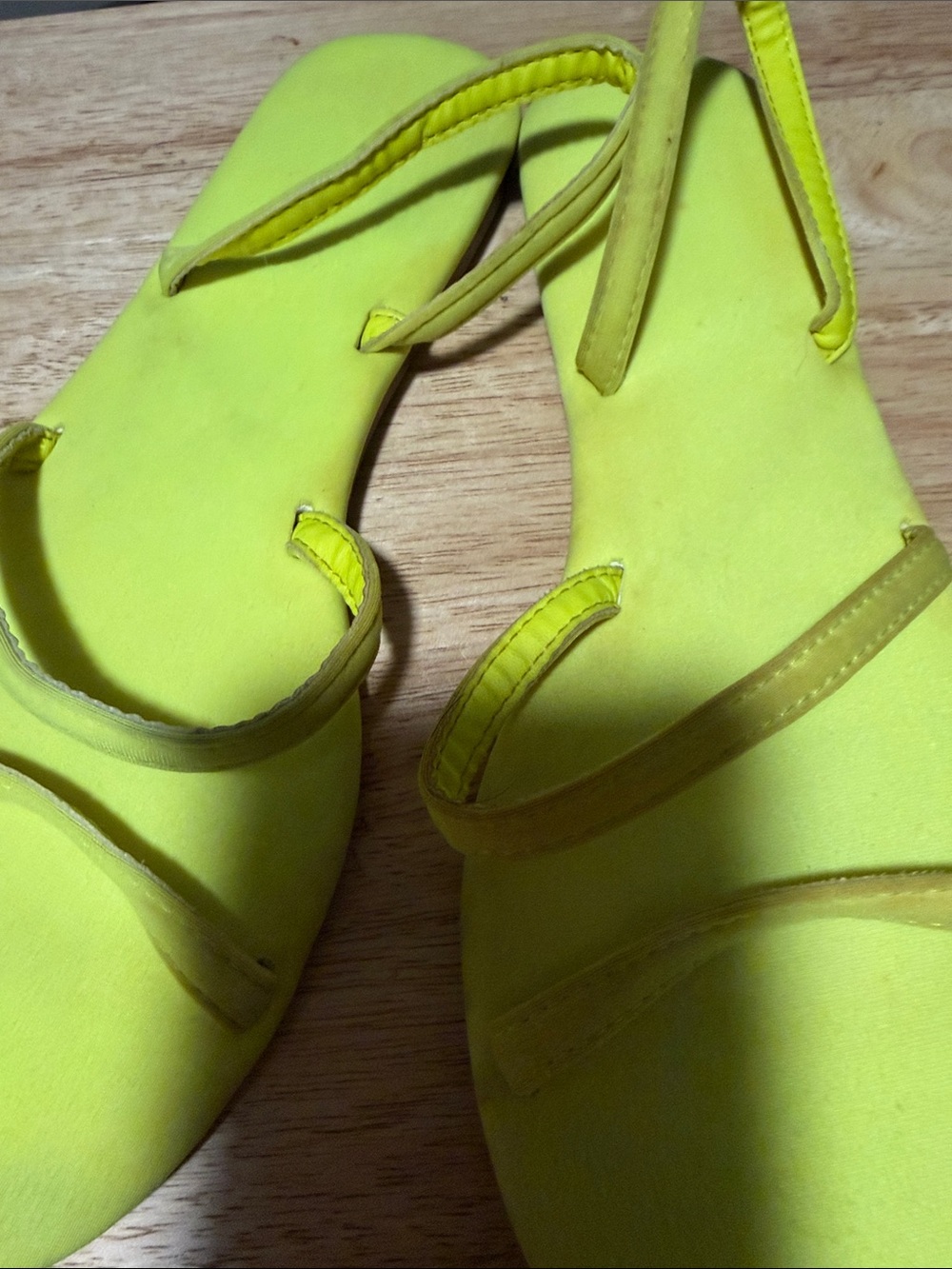 Neon Yellow Strappy Women's Sandals